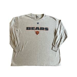 Mens Gray Long Sleeve Crew Neck Shirt XL Chicago Bears